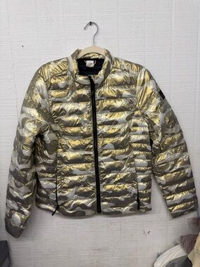 Metallic Gold & Silver Quilted Puffer Jacket